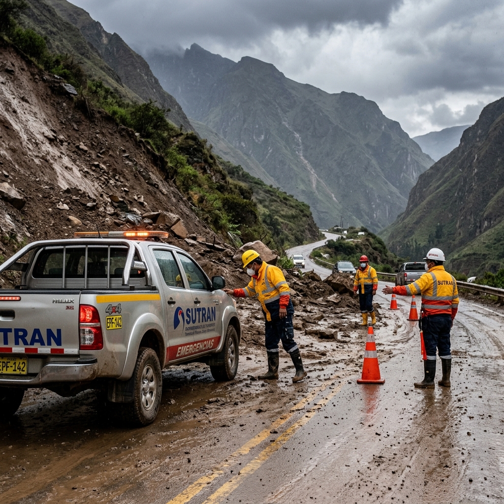 Gilmer Alvarez Zapata activa plan de contingencia de la SUTRAN ante emergencias viales por huaicos y lluvias en el Perú