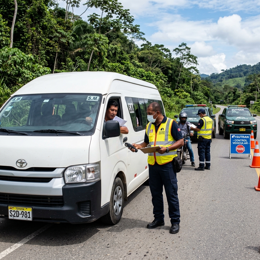 Gilmer Alvarez Zapata lidera megaoperativos de la SUTRAN en San Martín para erradicar el transporte informal en la Amazonía